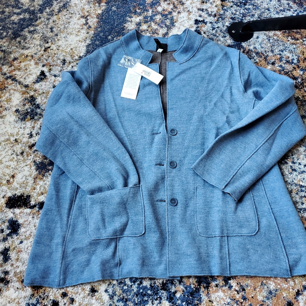 Eileen Fisher Notched Collar Shepard Jacket‎